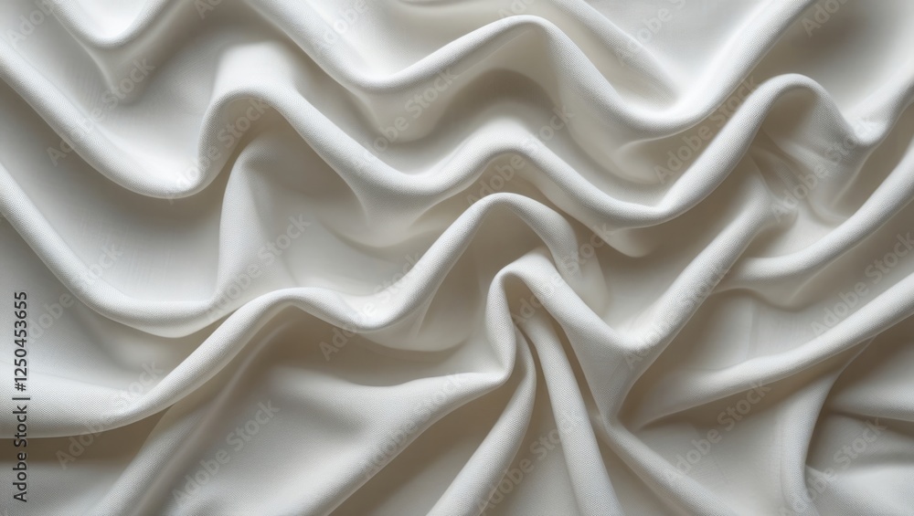 Poster elegant flowing white fabric texture background with soft waves for luxury design and textile applic