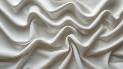 Fototapeta premium Elegant flowing white fabric texture background with soft waves for luxury design and textile applications.