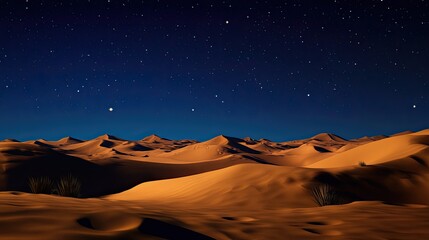 A mesmerizing nightscape of the Sahara desert under a starlit sky