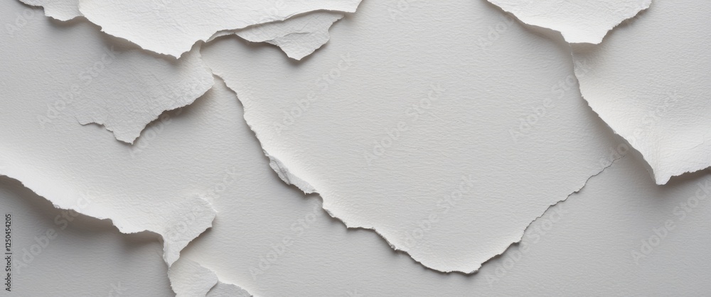 Poster textured white watercolor paper background with torn edges and high resolution for artistic and desi
