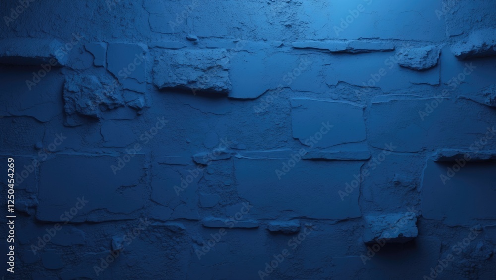 Aufkleber textured navy blue stucco wall with gradient effect; ideal for design backgrounds and copy space in 