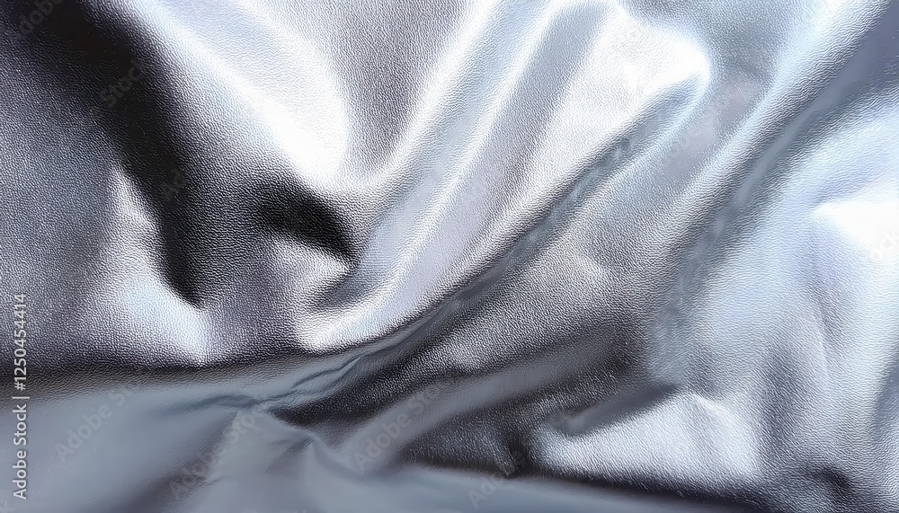 Poster shimmering metallic fabric texture with soft folds for abstract background, futuristic designs, and 