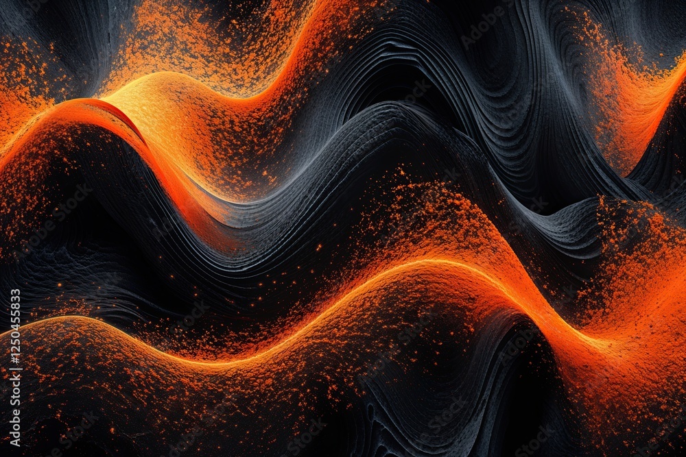 Poster dynamic orange and black gradient abstract grainy background texture
