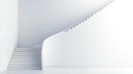 Obraz premium White Spiral Staircase In Modern Interior