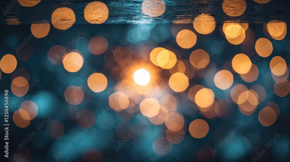 Poster abstract bokeh circles in soft focus create a shimmering background of warm and cool tones ideal for