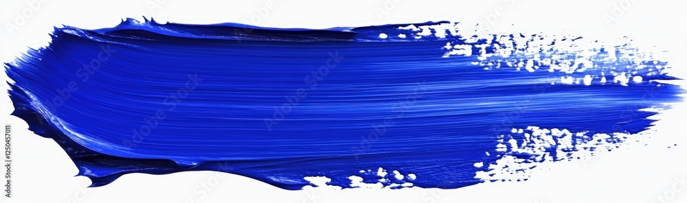 Poster isolated blue paint stroke on white background creating artistic texture and vibrant color for creat