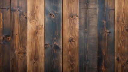 Naklejka premium Closeup of a textured wooden panel showcasing natural grain patterns and a rich color variation ideal for rustic design backgrounds.