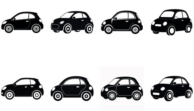 Collection of Black Silhouette Car Designs