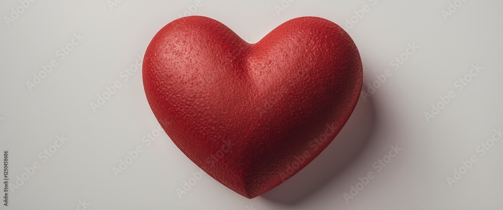 Aufkleber red textured heart shape on a clean white background symbolizing love and affection with ample space