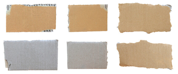 The top view is brown cardboard torn isolated on a background. piece rip of paper box, texture carton from the design