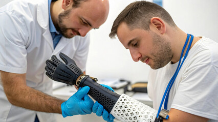 Innovative Prosthetic Hand Fitting by Specialist for Patient with Limb Loss in Clinic