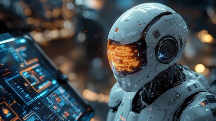 Robot processing data with firewall graphics