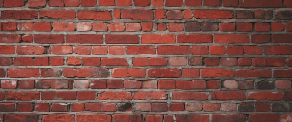 Obraz premium Classic red brick wall texture suitable for backgrounds with ample copy space for text overlay or design elements.