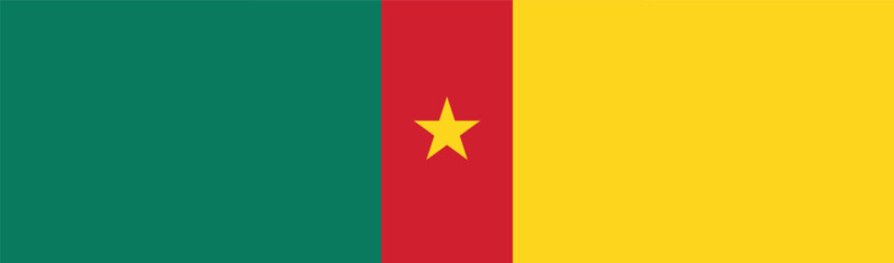 Cameroon flag long banner digital vector illustration