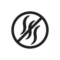 Obraz premium Odorless icon with crossed circle over bad smell lines