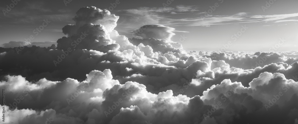 Poster close-up monochrome altocumulus clouds creating a timeless and captivating backdrop for design proje