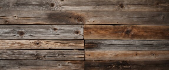 Obraz premium Rustic barn wood background featuring weathered planks with unique knots and textures ideal for vintage or natural-themed designs.