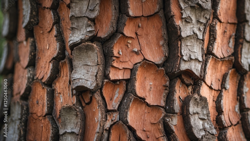 Poster close-up texture of cherry tree bark featuring intricate patterns and warm earthy tones ideal for na