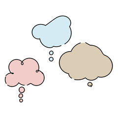  speech cloud for three , bubble manga message, vector illustration of speech bubbles