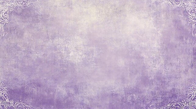 Lavender Textured Background With Corner Floral Design