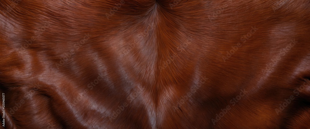 Poster reddish-brown cowhide close-up showcasing intricate textures and natural patterns highlighting its r