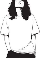 young woman in white t shirt