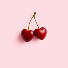 A pair of heart shaped cherry 