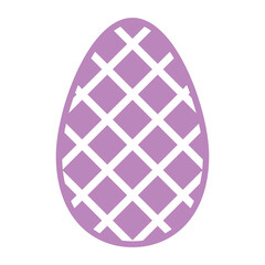 Elegant Purple Happy Easter Egg with Lattice Design with Charming Shade of Purple and Interacting White Lines