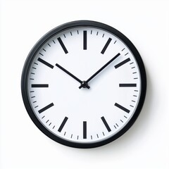 Minimalistic Black Wall Clock with Clean White Background