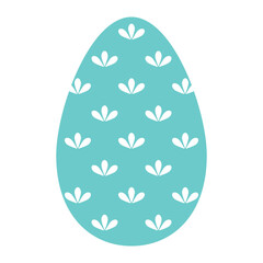 Elegant Petal Pattern Happy Easter Egg Design with Symmetrical White Petal Pattern