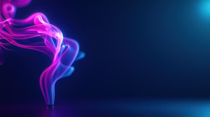 Colorful smoke swirling gracefully against a dark background, creating an ethereal atmosphere