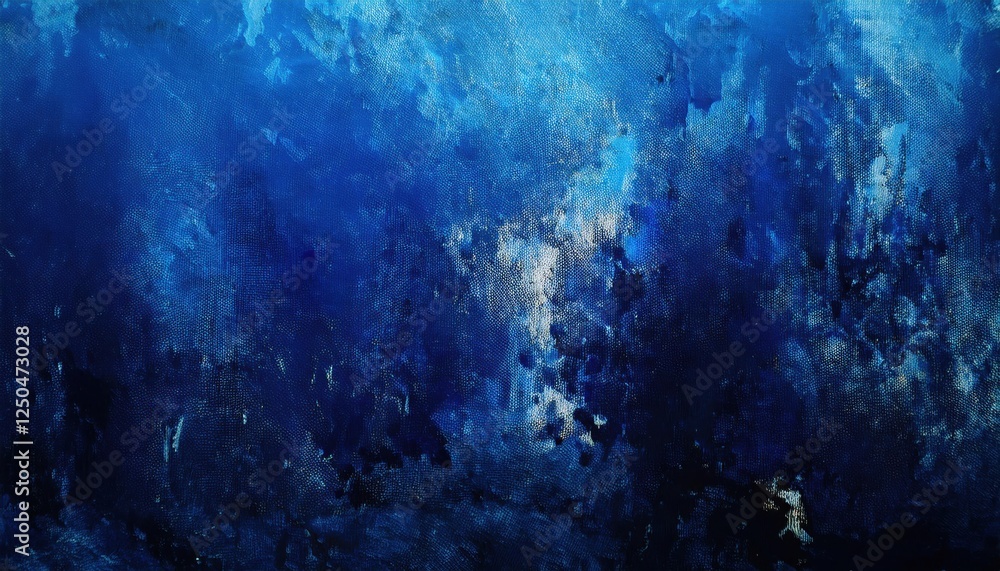 Poster deep blue abstract texture resembling oceanic depths and cosmic clouds for creative background or wa