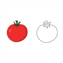Shiny Tomato Vector Illustration on a White Background