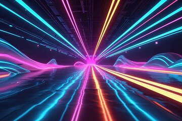Vibrant Neon Pulses Abstract Gaming Wallpaper Dynamic Color Blends for Mobile Devices