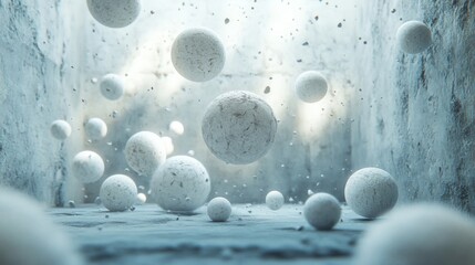 Abstract White Spheres In Light