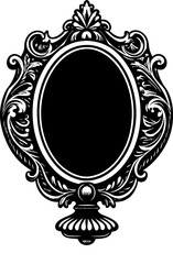 Flat Mirror Vector Icon – Outline and Fill Style