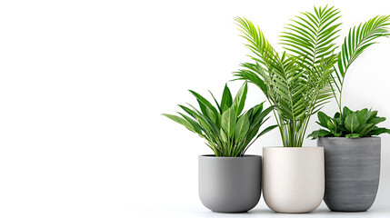 Obraz premium Indoor plant arrangement home decor image minimalistic close-up greenery aesthetic for modern spaces