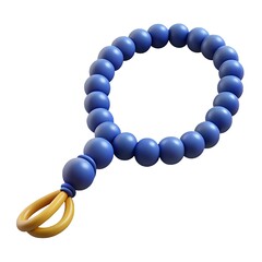 Obraz premium A beautiful blue and gold prayer beads string of 33 beads