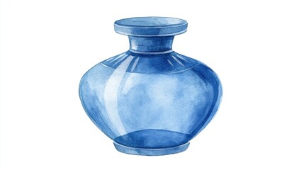 Elegant Blue Glass Vase with Smooth Curves and Glossy Finish