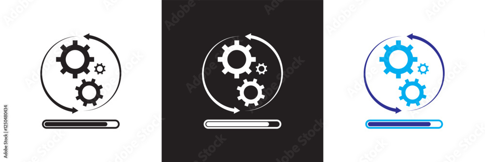 Aufkleber update software icon . system upgrade notification . progress install sign business concept. isolate