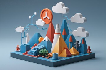 3D Earthquake Detection Model Icons for Seismicity Amplitude and Emergency Response