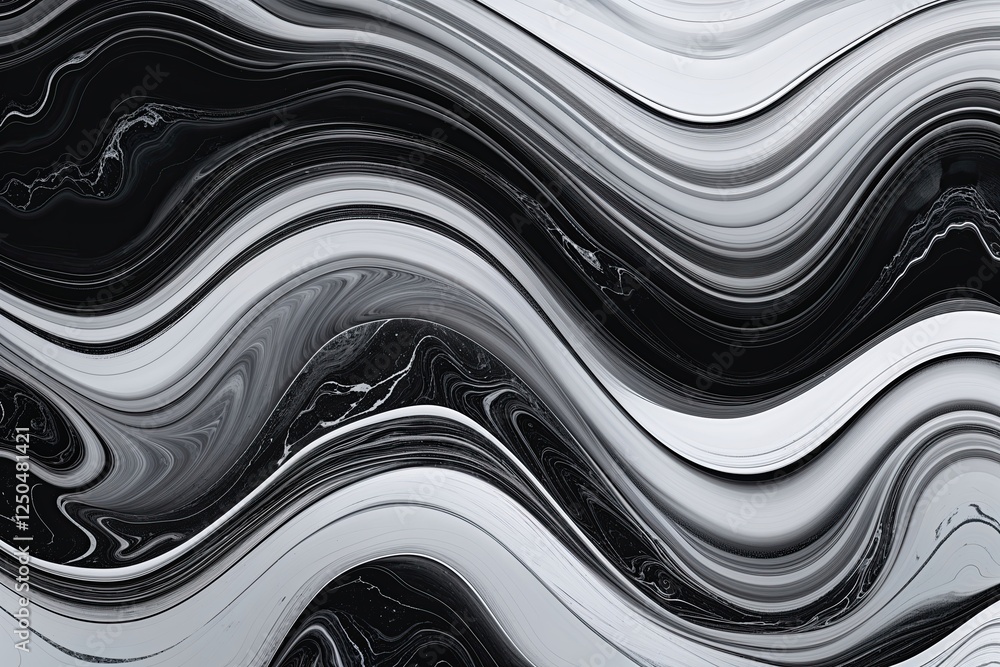 Poster modern abstract monochrome marble waves fluid gradient texture for web design