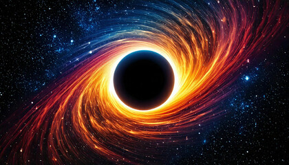 black hole over star field in outer space featuring abstract.