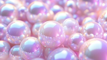 Pink Iridescent Pearl Cluster Background