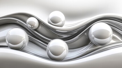 Abstract Silver And White Geometric Design