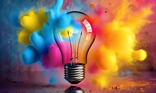 Colorful lightbulb concept for creativity and innovation