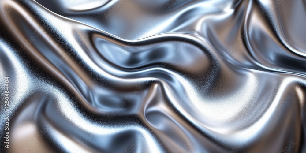 Poster smooth and flowing silver fabric with subtle gradients perfect for elegant backgrounds in different 