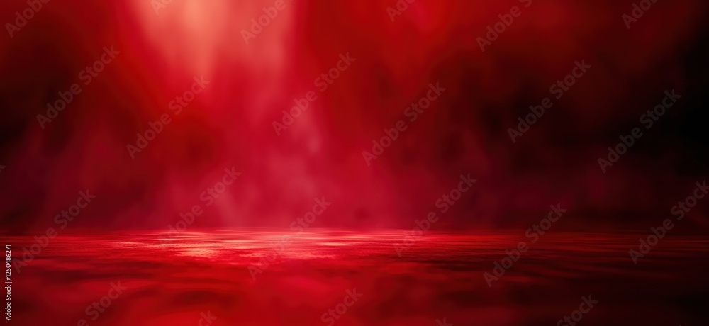 Poster red abstract background with mist and light effects for creative design, copy space for text