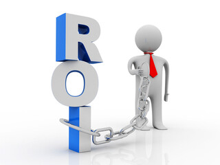 3d rendering Return on Investment  with business man
