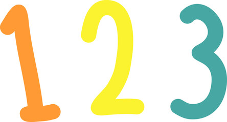 Cute Children Scribble Numbers 123